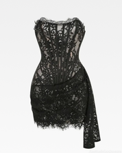 Strapless Lace Mini Dress