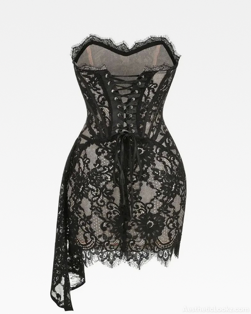 Strapless Lace Mini Dress