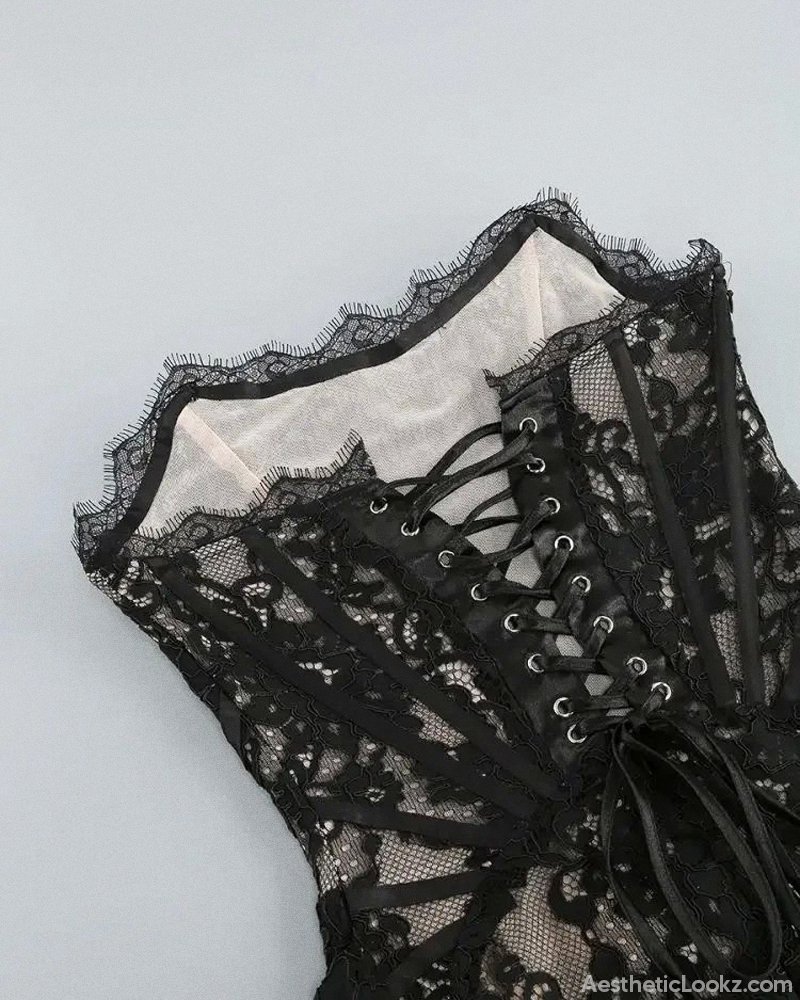 Strapless Lace Mini Dress