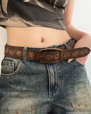 Vintage Brown Leather Belt