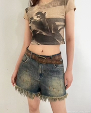 Vintage Brown Leather Belt