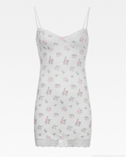 White Coquette Floral Mini Dress