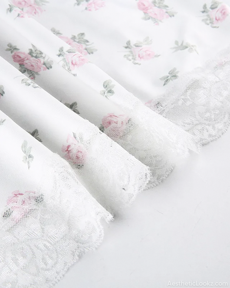 White Coquette Floral Mini Dress