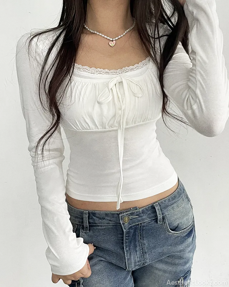 White Coquette Top