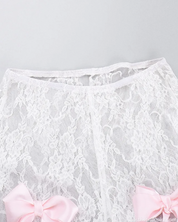White Lace Flare Pants