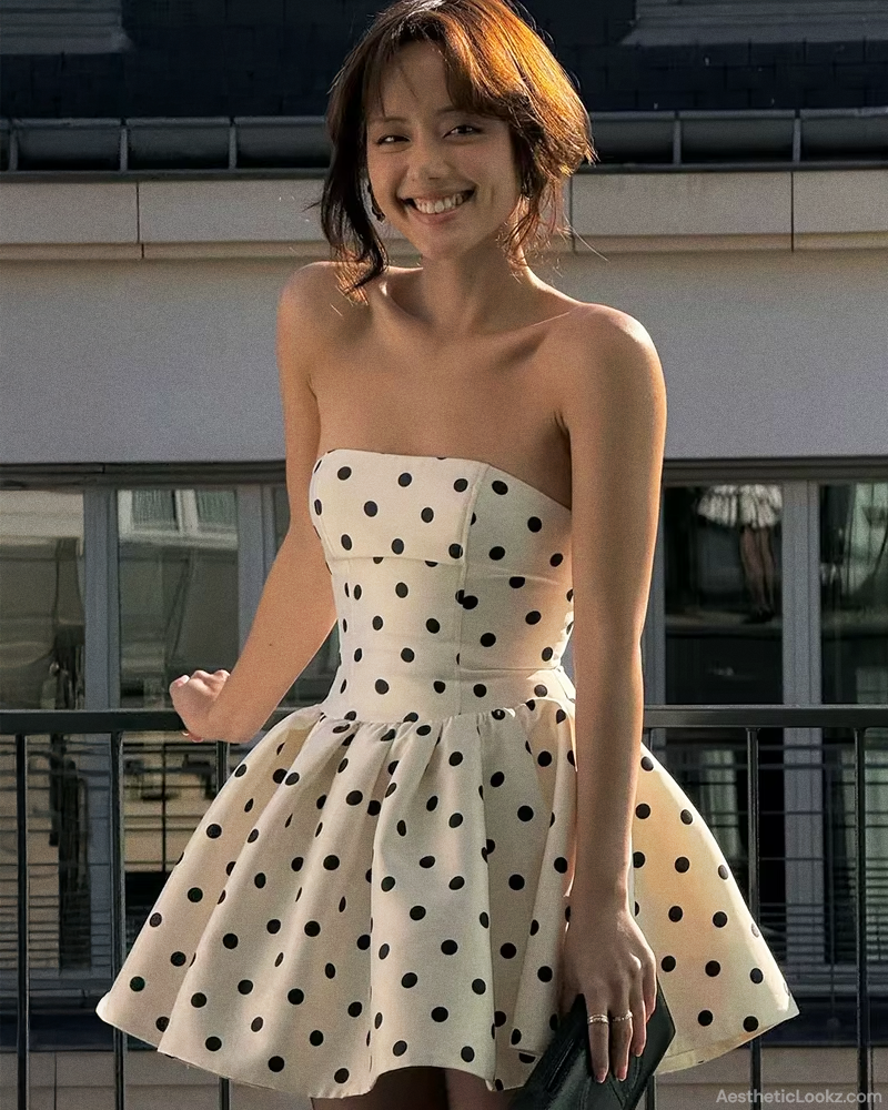 White Polka Dot Mini Dress