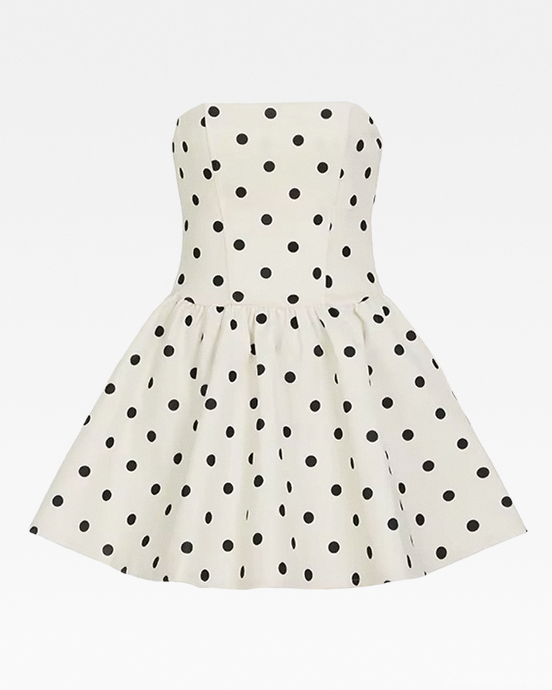 White Polka Dot Mini Dress