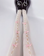 White Tights With Bows