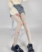 White Tights With Bows
