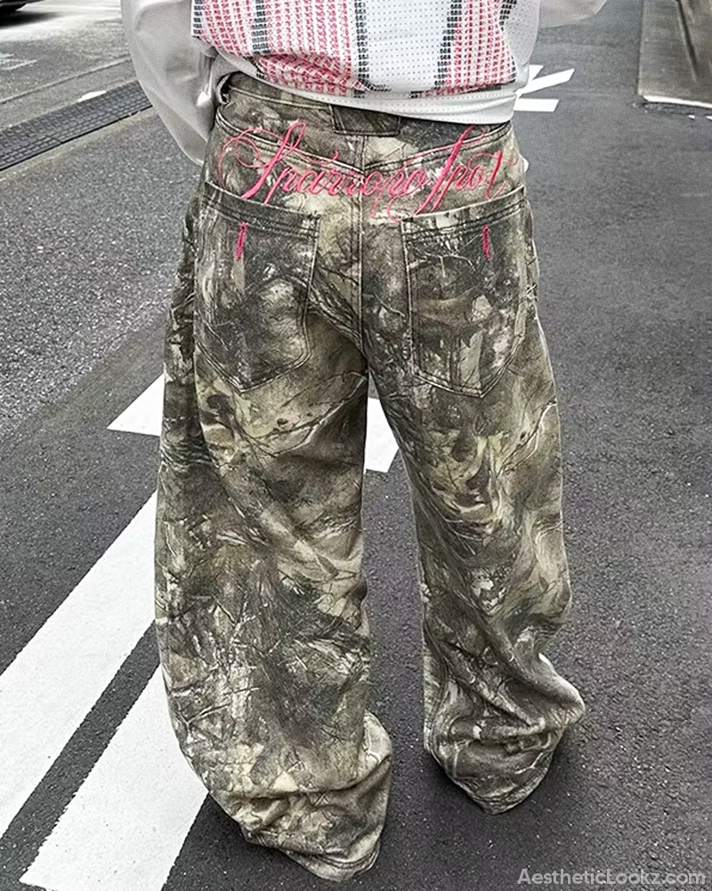 Y2K Camo Baggy Pants