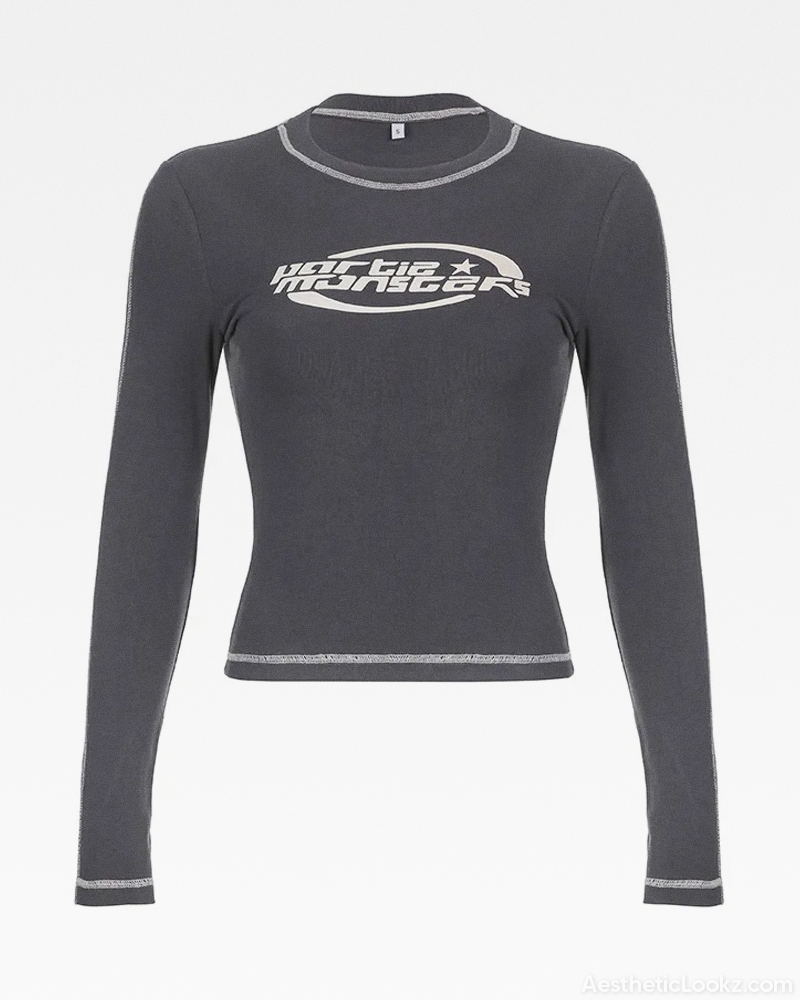 Y2K Long Sleeve Top | Aesthetic Lookz