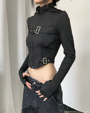 Y2K Zip Up Crop Jacket