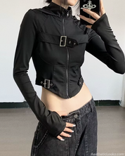 Y2K Zip Up Crop Jacket