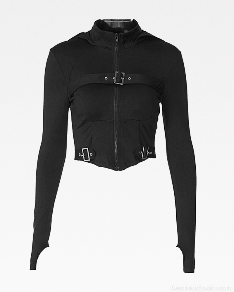 Y2K Zip Up Crop Jacket